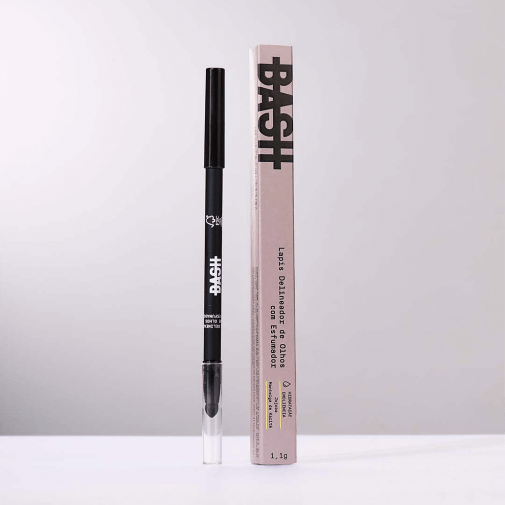 Lápis Delineador de Olhos com Esfumador Preto - BashBeauty